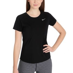 NIKE Dri Fit Running Tee Black Size M | 2518